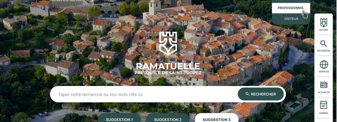 Détail du bandeau d'accueil et de la barre de recherche.